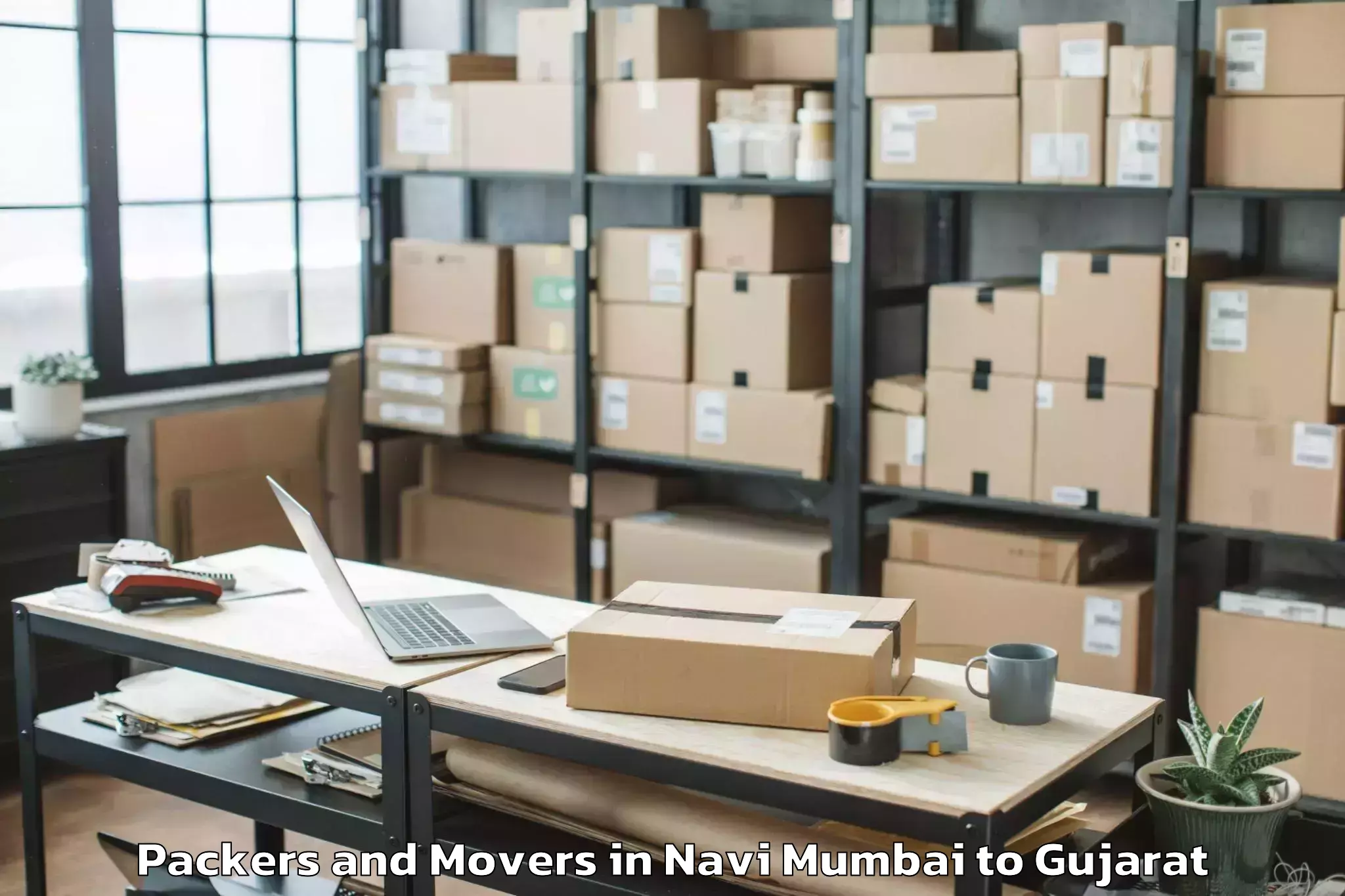 Reliable Navi Mumbai to Porbandar Airport Pbd Packers And Movers